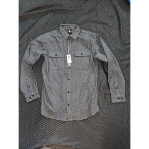 Nwt Burnside Mens Unisex Flannel Shirt Charcoal Grey Love Ores New Limited Edit